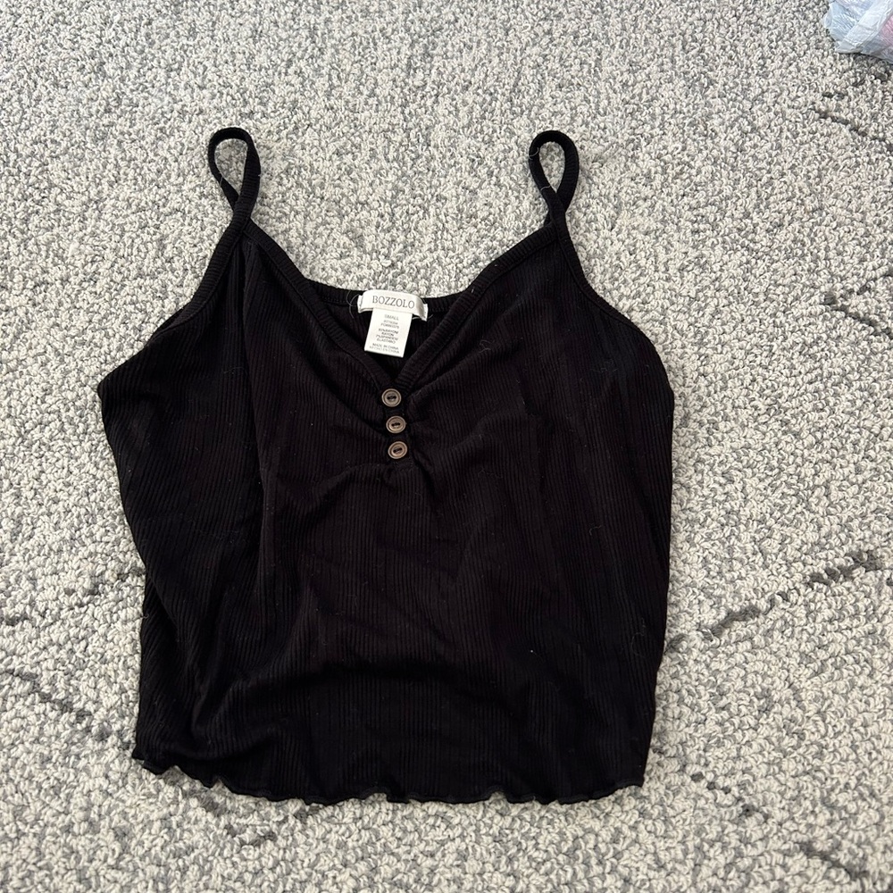 Black spaghetti strap crop top